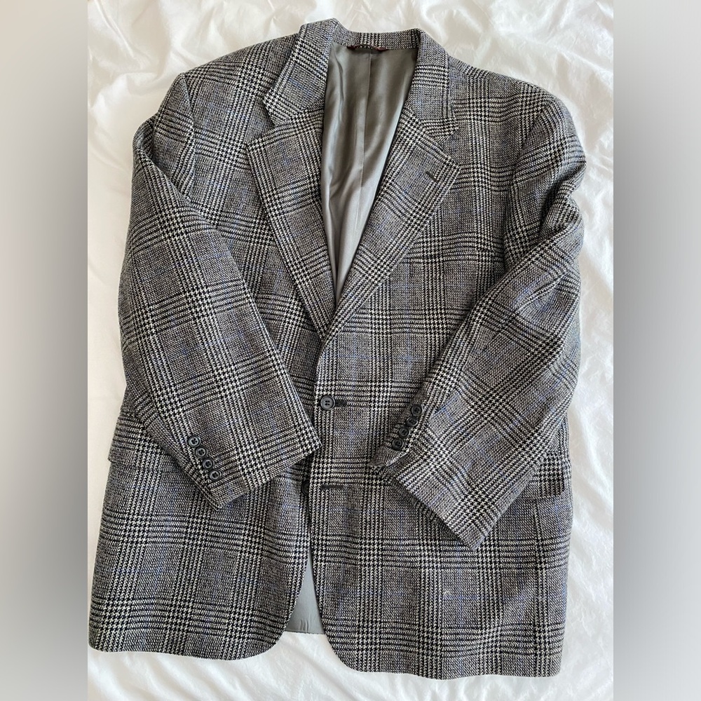 Nordstrom Gray Sport Coat with Glen Plaid Pattern